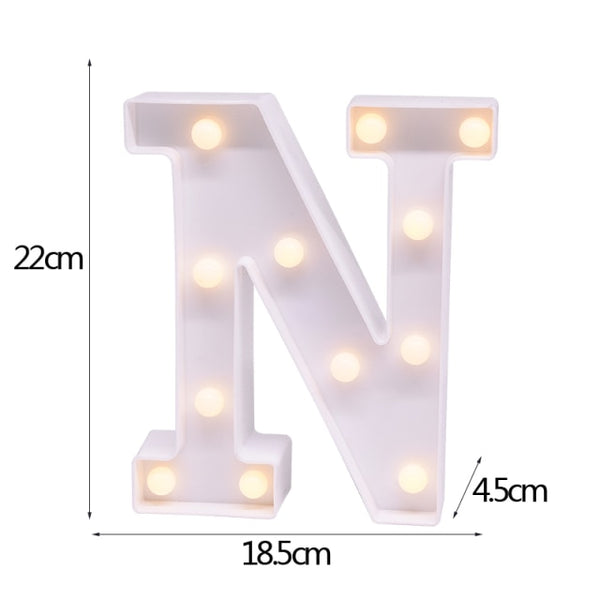LED Letter Numbers Night Light 3D Wall Hanging Decoration Wedding, Birthday Party