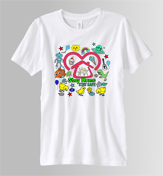 Washable Coloring Youth T-Shirt UNISEX (Stay Home Stay safe)